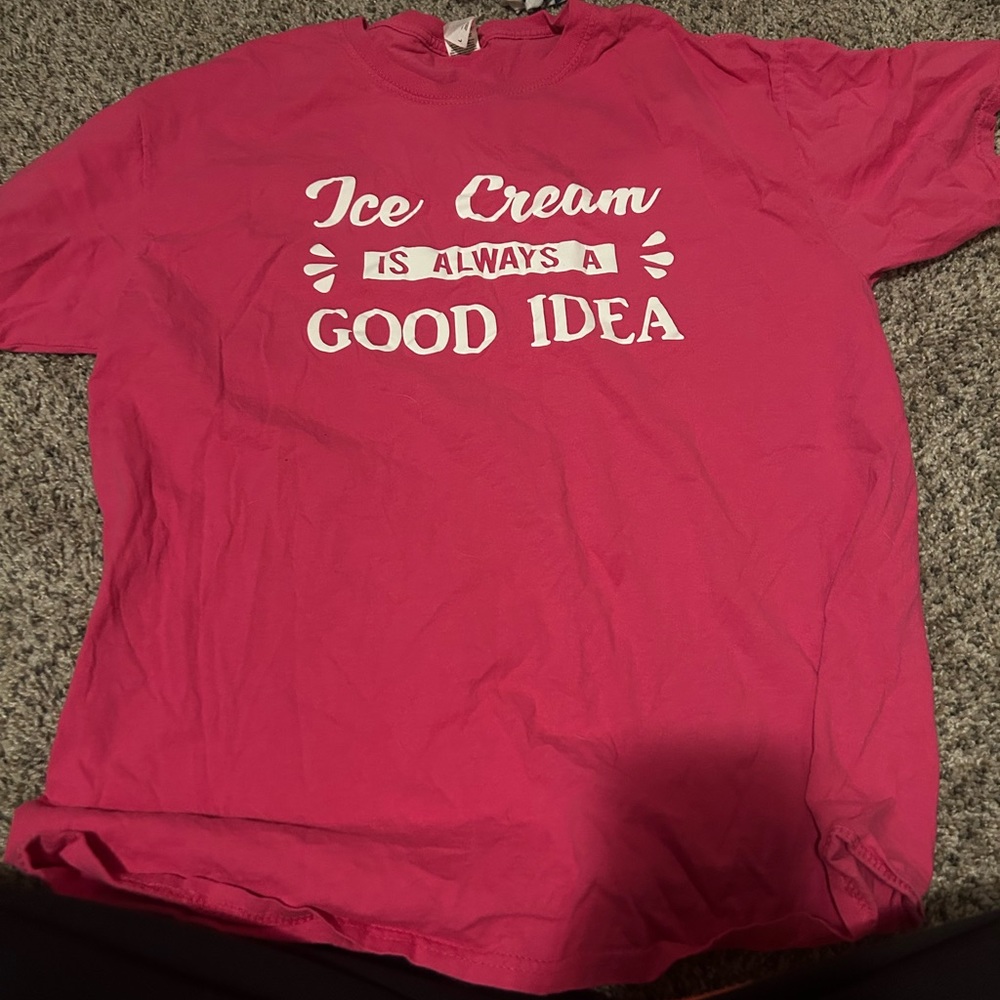 Pink ice cream shirt - funny - Large